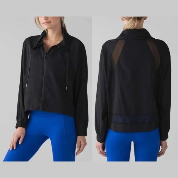 lululemon athletica Jackets & Blazers - Lululemon In Depth Black Swift Woven Mesh-Trim Jacket